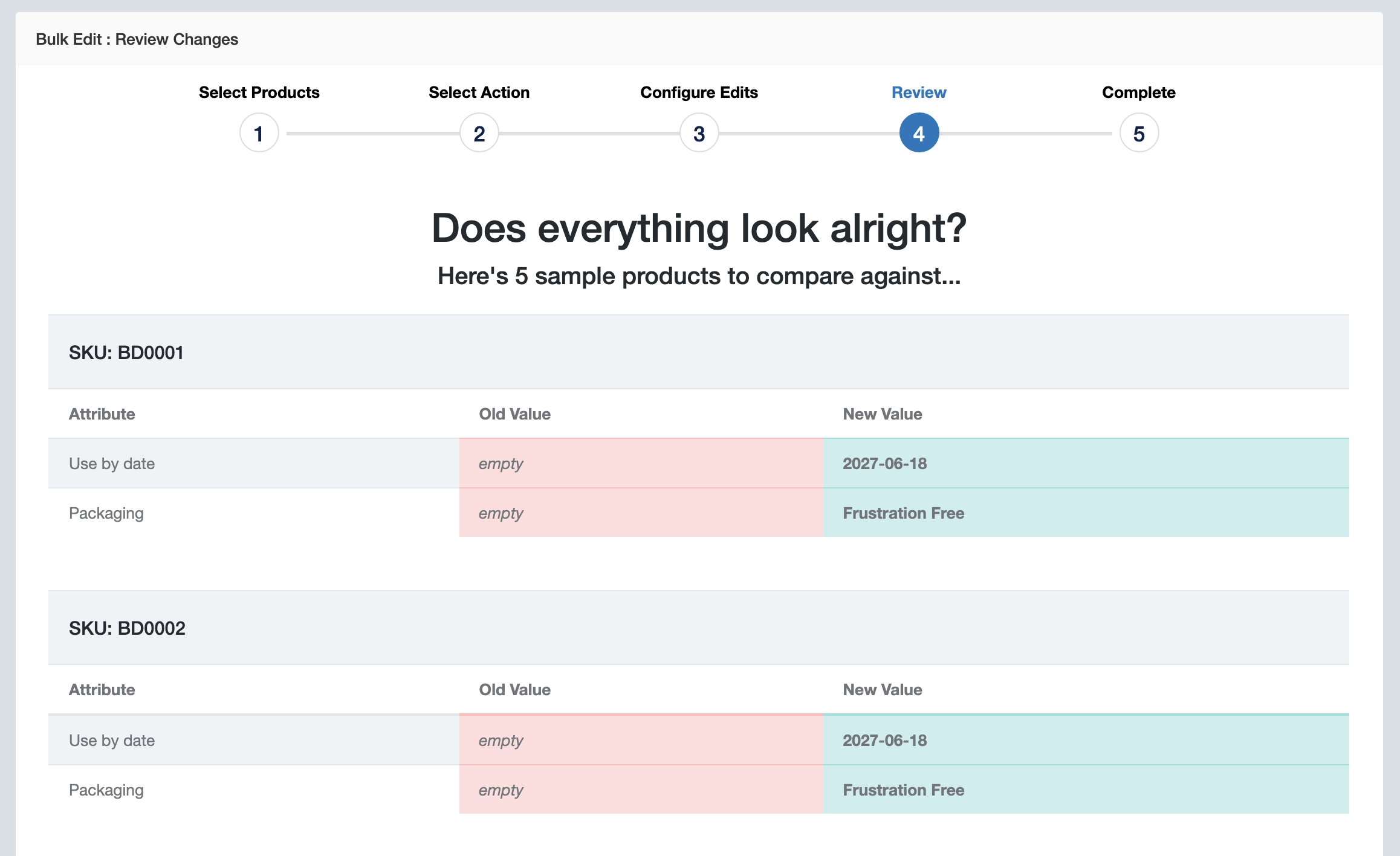 4.7 Bulk Edit : Batch updates of product data