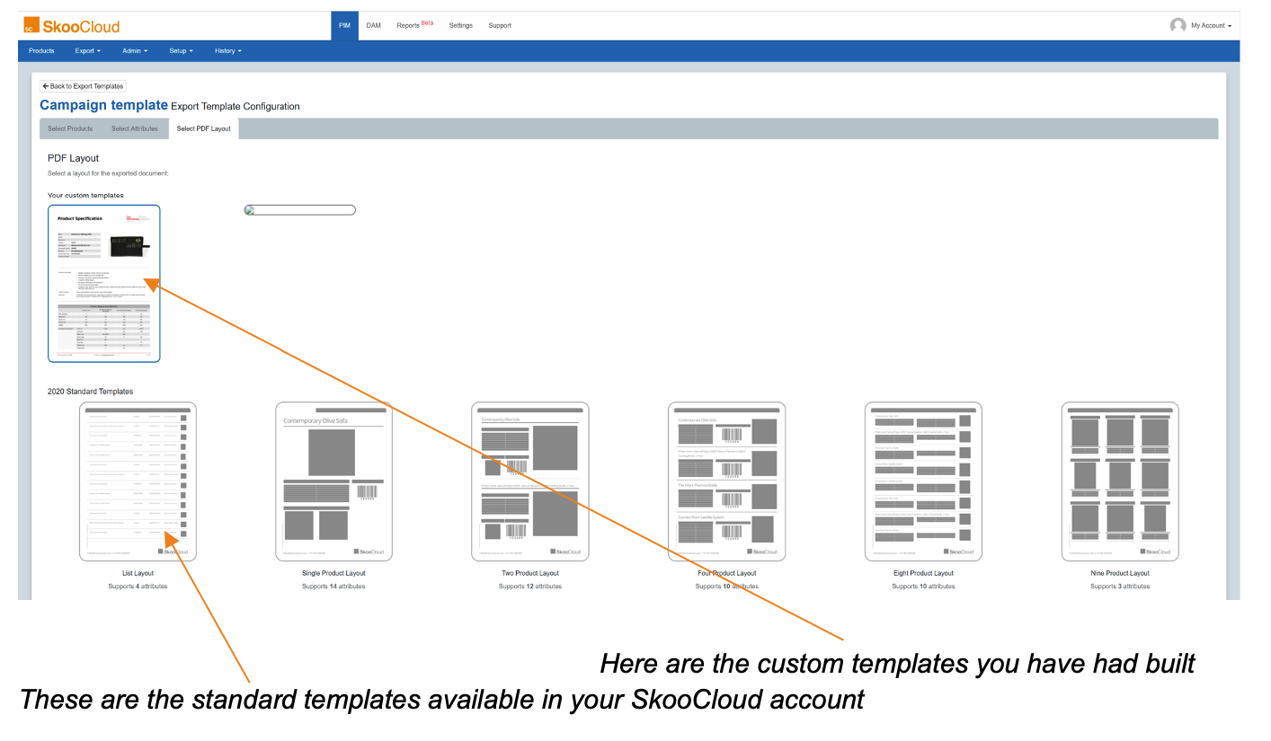 4.3 Export: How to use Templates